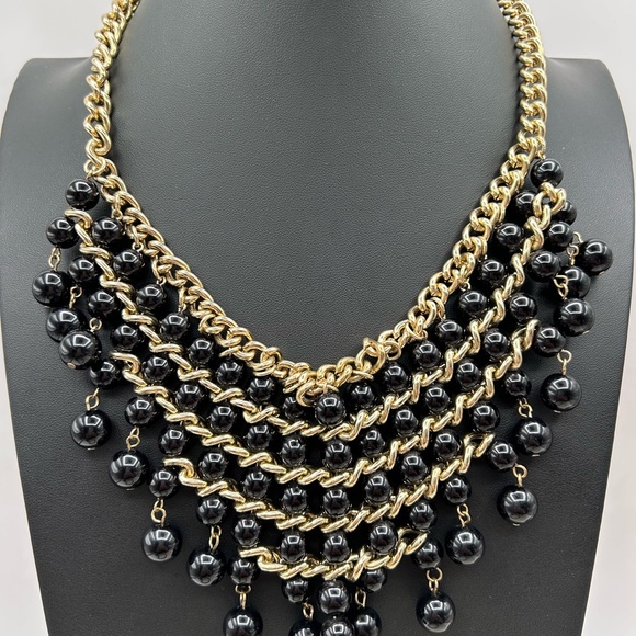 LUCIA signed black balls mogul layered necklace - Picture 6 of 6